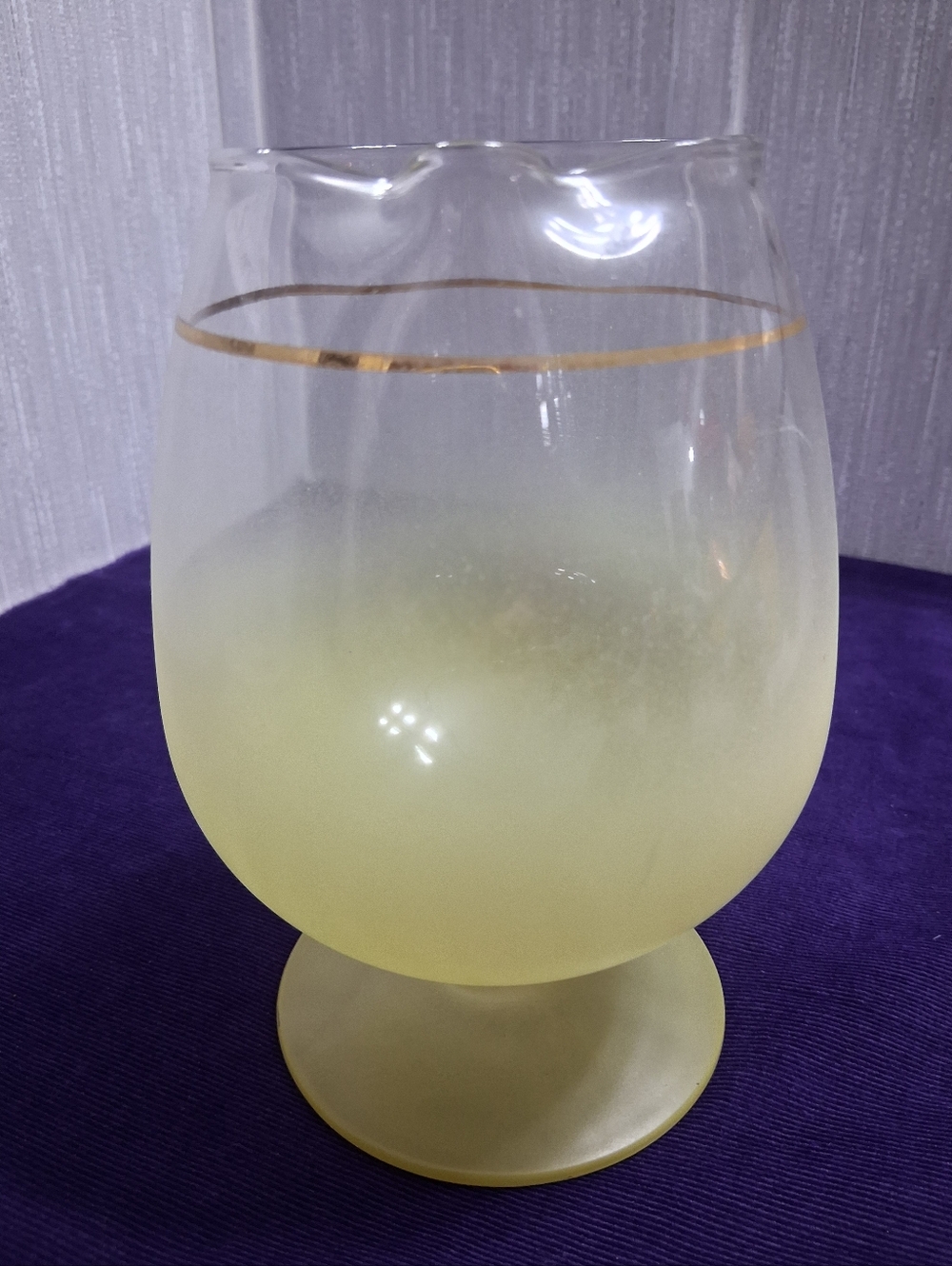 Vintage Blendo Cocktail Snifter Pitcher Yellow With Gold Band MCM